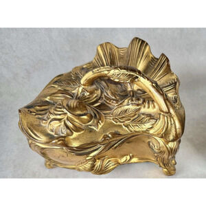 Antique Benedict 923 Trinket Box Jewelry Art Noveau Gilt Bronze Casket *Defect